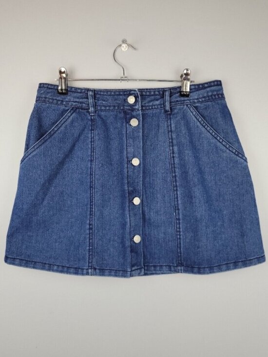 Dresses & Skirts - Button-Front Denim Mini Skirt in Blue🧡